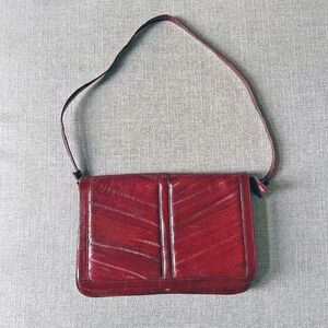 Vintage Red Eel Skin Shoulder Bag Purse